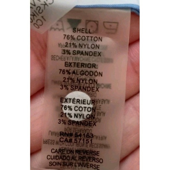 Calvin Klein Blue White Striped Tunic Button Down Blouse Roll Tab Sz L Tie Front - Picture 7 of 10